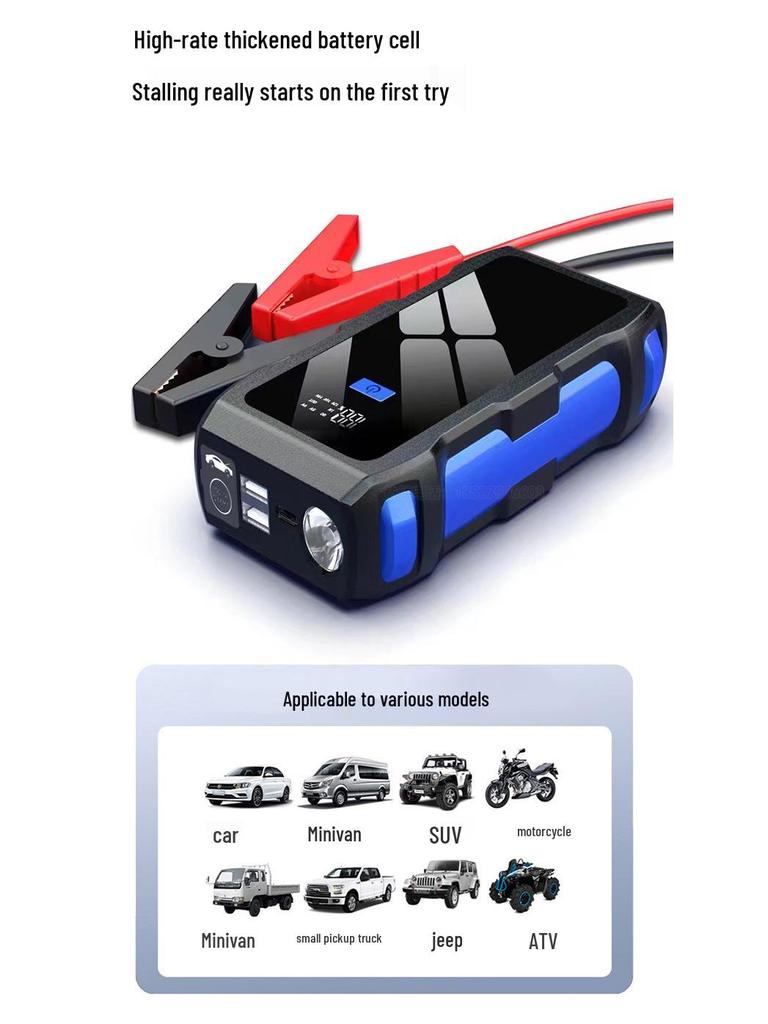12V High-Capacity Car Jump Starter & Wireless Power Bank M10