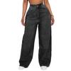 Plus Size Women High Waist Wide Leg Jeans Curvy Ladies Baggy Loose Full‑Length Blue Denim Pants Casual Streetwear Trousers