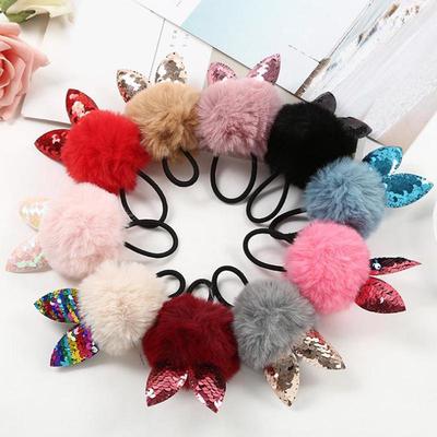 Kids Baby Elastic Hairband Hair Clip Pom Pom Fur Ball Hair Accessories 1pc uk