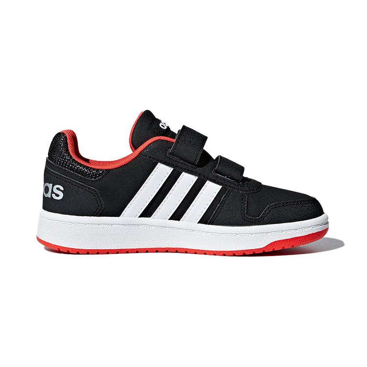 adidas Neo Hoops 2.0 Abrasion Resistant Low Top Skateboard Shoes Black Children Aged 3 7 Years Old B75960