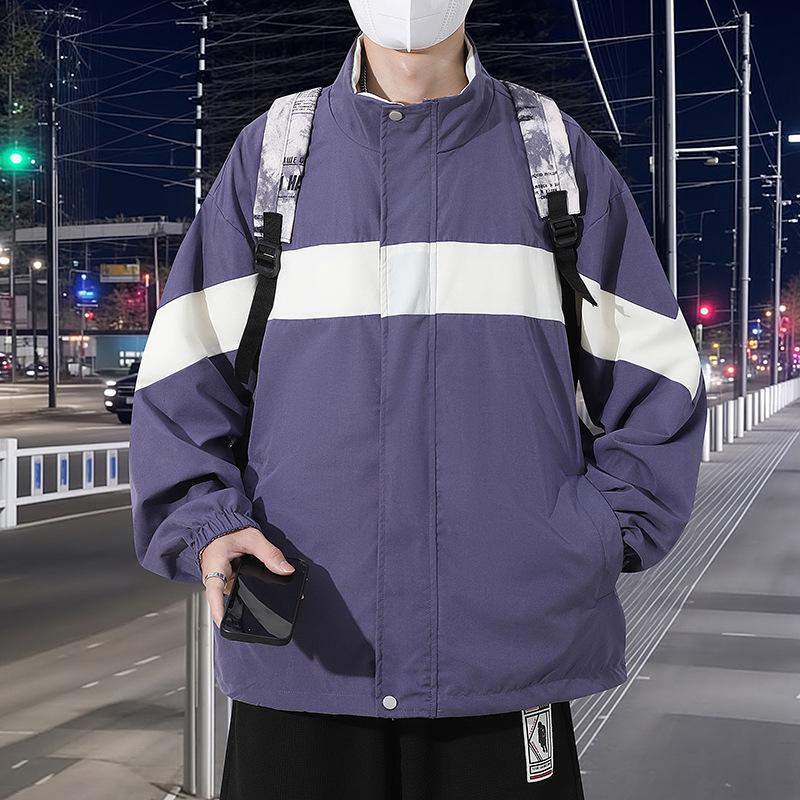 Double-sided Wear Spring and Autumn Men's Casual Jacket Hong Kong Style Large Size Loose Coat