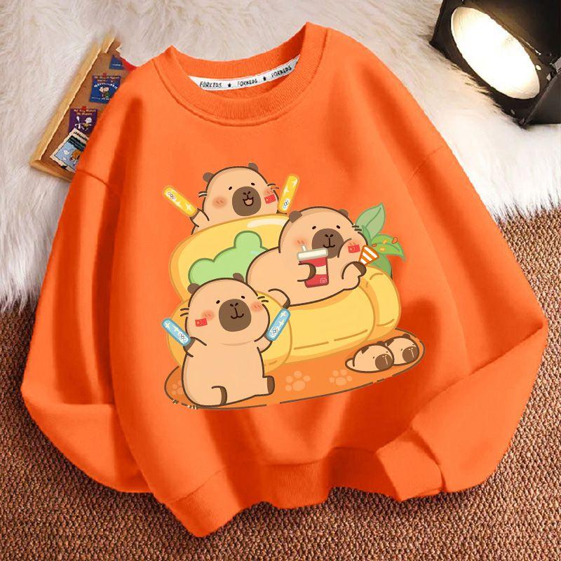Children's Fashion Capibara Hoodies, Spring and Autumn Boys' and Girls' Casual Hoodies