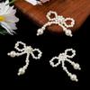 Versatile Japanese Faux Pearl Flower Bow Beaded Hair Clip & Earring DIY Materials.