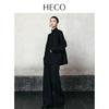 HECO Women's Elegant New Chinese Style Wool Stand Collar Shirt