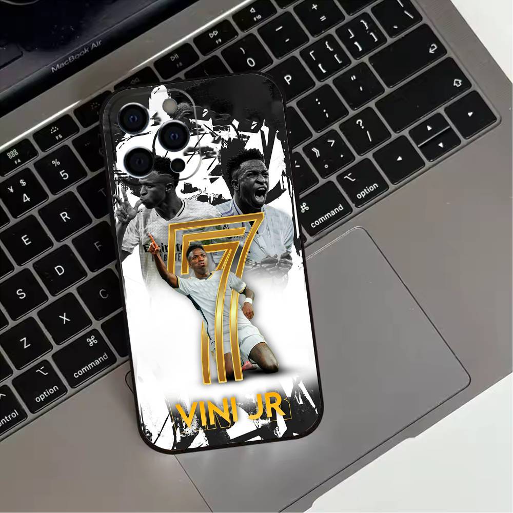 Football Player V-VINI J-JR  Phone Case For iPhone 17,16,15,14,13,12,11 Plus,Pro Max,XS,Soft Silicone Black Cover