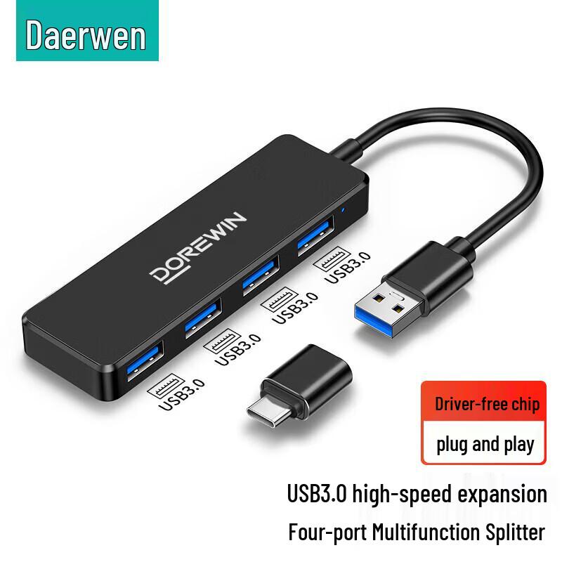 DOREWIN USB-C to 4-Port USB 3.0 Hub Adapter