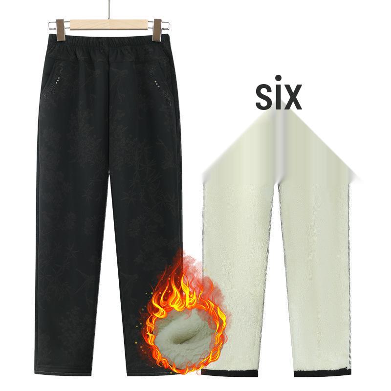 

Fleece-Lined High-Waisted Cotton Pants: Warm, Thick, Plus Size for Elderly Women, Perfect for Autumn and Winter Outdoors XL