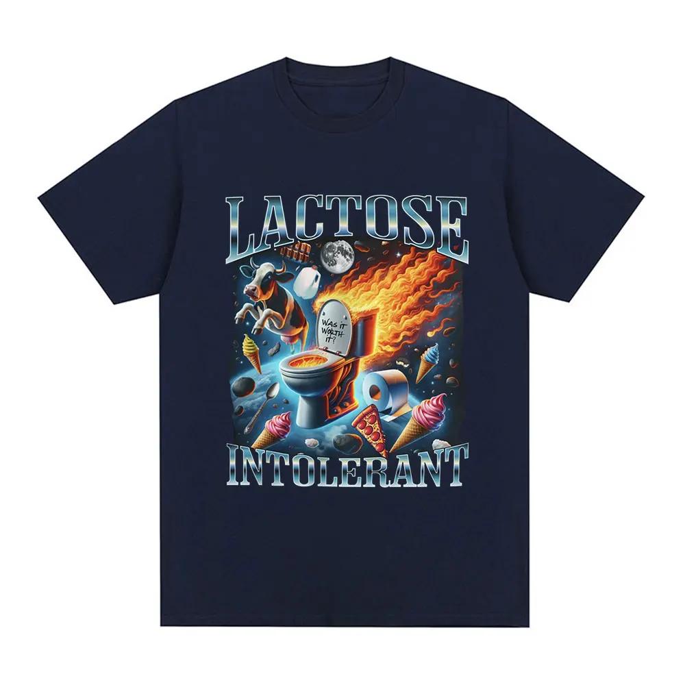 Lactose Intolerant Funny Meme Graphic T Shirt WoFashion Vintage T-shirt Casual Cotton Short Sleeve Oversized T-shirts