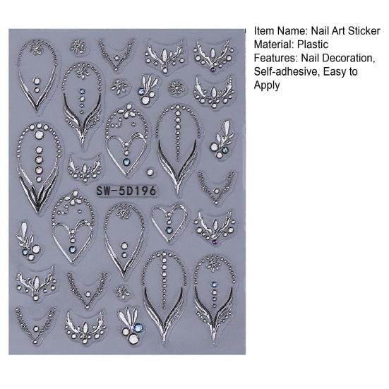Rhinestone Nail Art Stickers Self-adhesive 5D Embossed Women Manicure Decoration Decals DIY Home Nail Salon Accessories