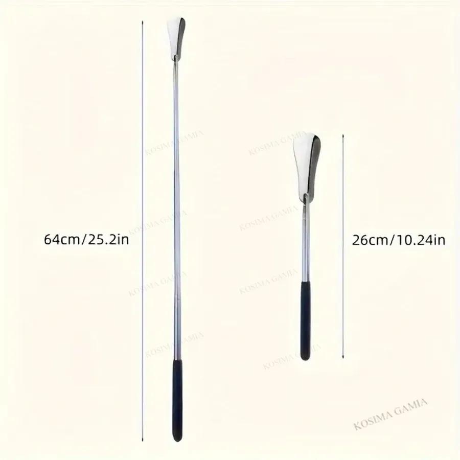 Portable Stainless Steel Adjustable Telescopic Shoehorn with Free Adjustment Long Handle Home Shoe Lift Wear Shoes Conveniently