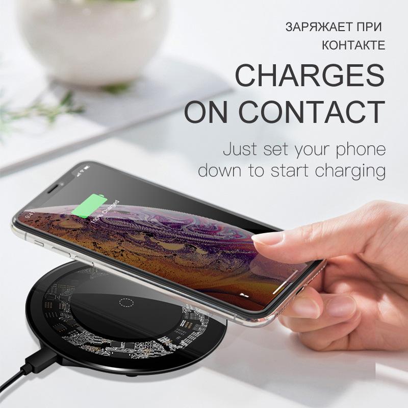 Buy 15W Fast Wireless Charger For iPhone 11 X Xs Max Airpods Pro Visible Qi  Wireless Charging Pad For Samsung S10 S9 Huawei at affordable prices — free  shipping, real reviews with