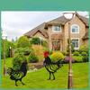 Iron Rooster Hollow Wrought Ornament Out Chickens Family Figure Chicken Yard Art Garden Metal Statue Farmhouse Decor