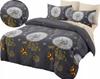 Warm flannel bedding 200x220 + Polish pillowcases 3 pieces, flowers