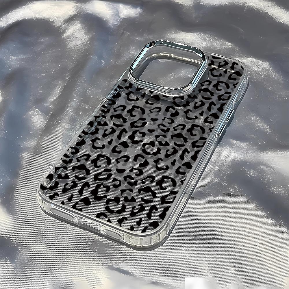 Full Screen Black Leopard Print Phone Case For Iphone 17 Air 16 15 14 Plus 13 12 11 Pro Max X Xr Xs 7 8 Plus Cover Funda Cases