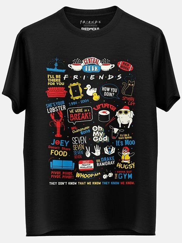 FRIENDS Infographic Friends Official T-shirt S