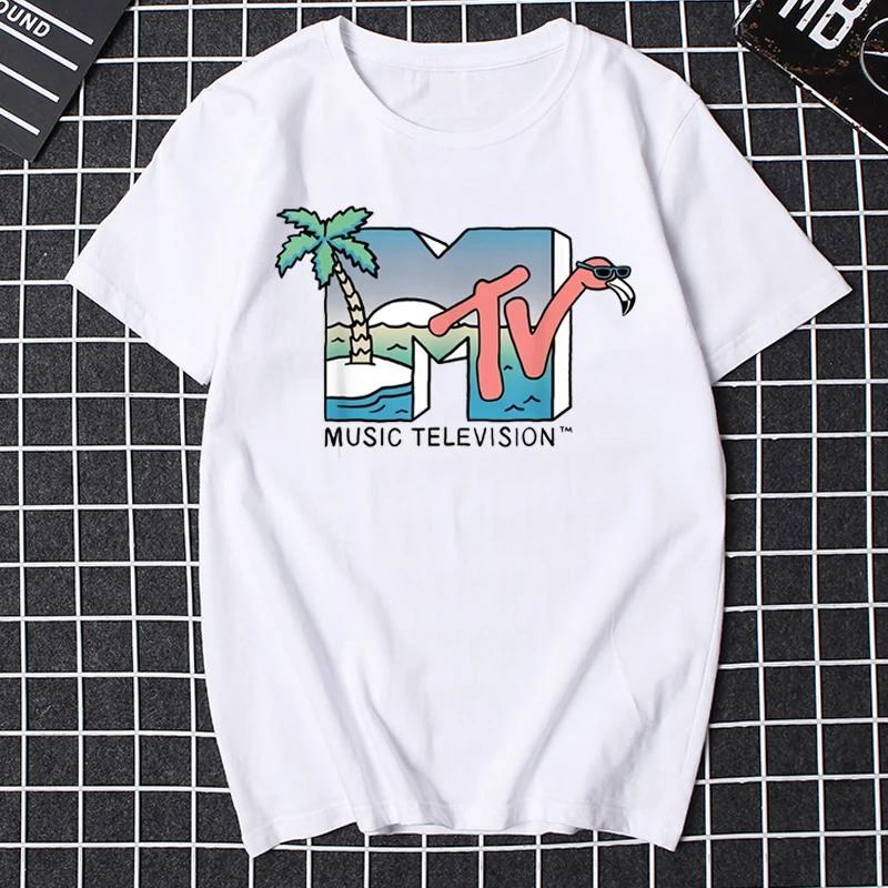 Pánské oblečení Retro tričko Vintage Rock Hip Hop Televizní tričko Léto Unisex Ležérní tričko Mtv Hudební televize Grafická trička Trička