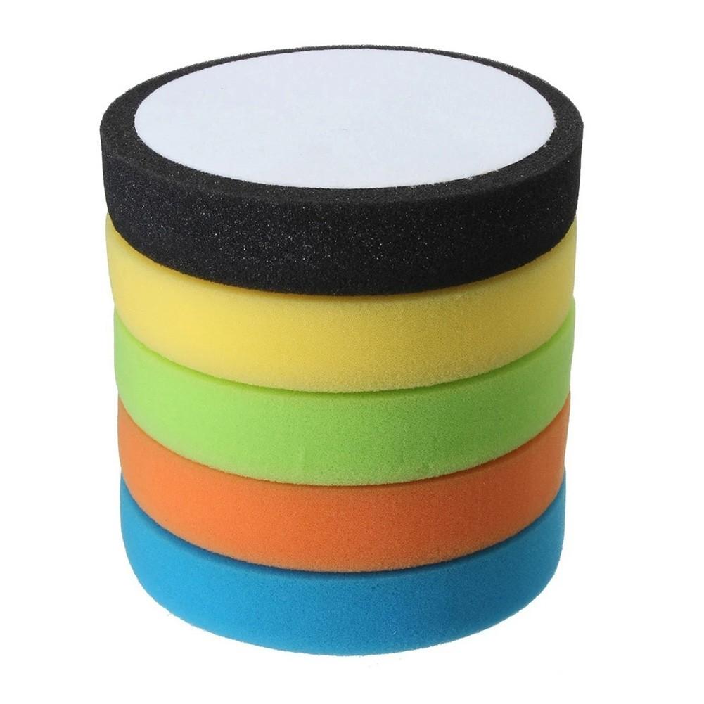 Sponge Pads Tool Sponge Polishing Pads 150mm/6inch 5* 5pcs Foam Buffing Round Flat Polishing Set Sponge Useful