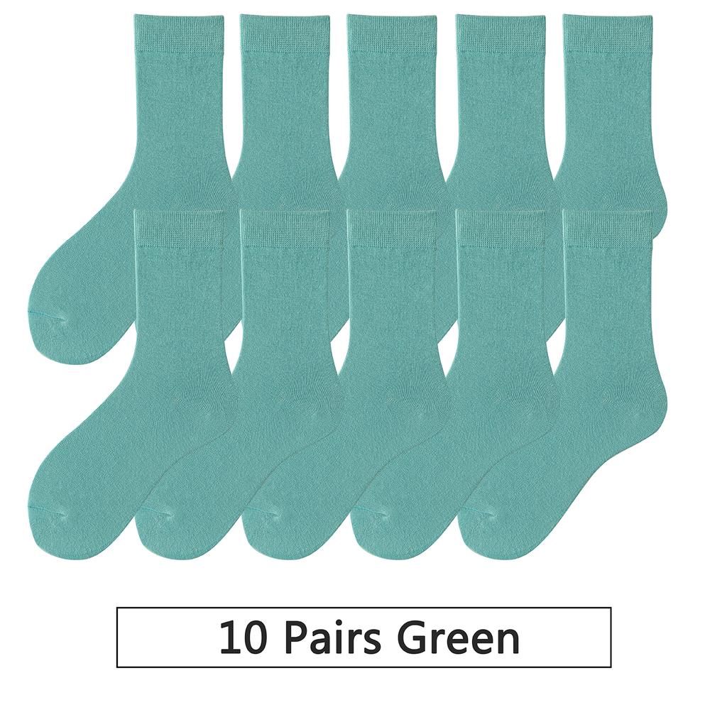10 Pairs/Lot New Woman Cotton Socks Men Sock Solid Color Autumn Spring For Female's Soft Breathable Colorful Girl