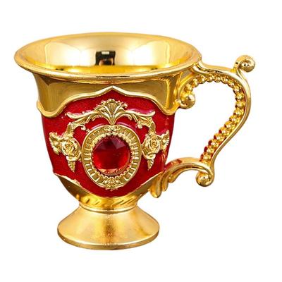 Metall-Weinbecher aus Zinklegierung, Vintage-Kelch für Picknicks, Bar und Zuhause, mit Einlage, 50 mm Mundöffnung, 54 mm Höhe, 30 mm Boden