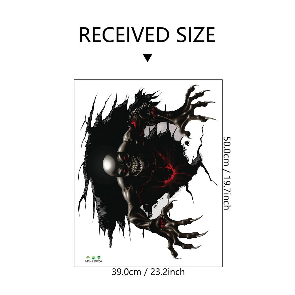 Vivid 3D Halloween Floor Wall Decals Scary Ghost Halloween Wall Stickers, Removable Peel And Stick Halloween Decor For Bedroom