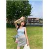 Milk Yellow Square Neck Tank Top for Women Wide Strap Slim Fit Sleeveless Vest Inner Layer Cover Armpit Fat