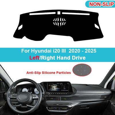 Car Dashboard Cover Dash Mat For Hyundai I20 III - 2024 2025 Flannel Suede Polyester Carpet Cape Protector Accessories