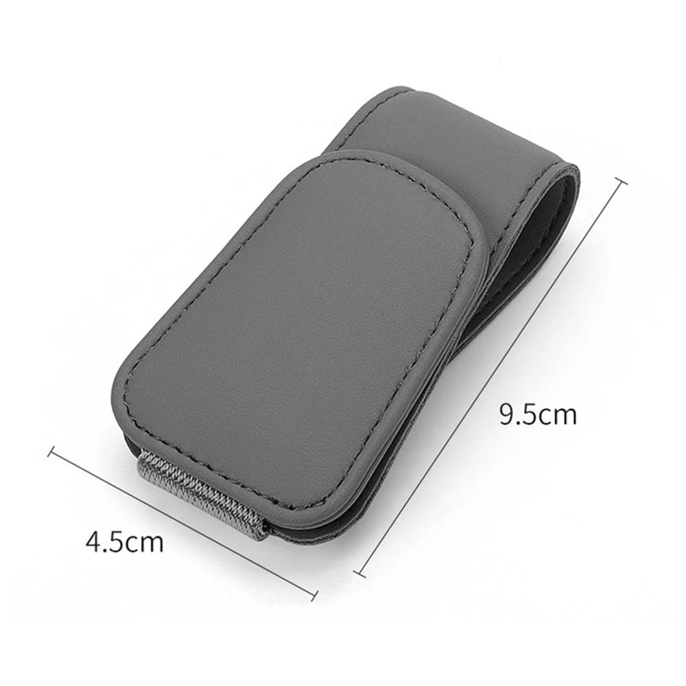 Car Glasses Holder Universal Auto Sun Visor Sunglasses Clip Magnetic Leather Eyeglass Card Ticket Clips Car Interior Accessories