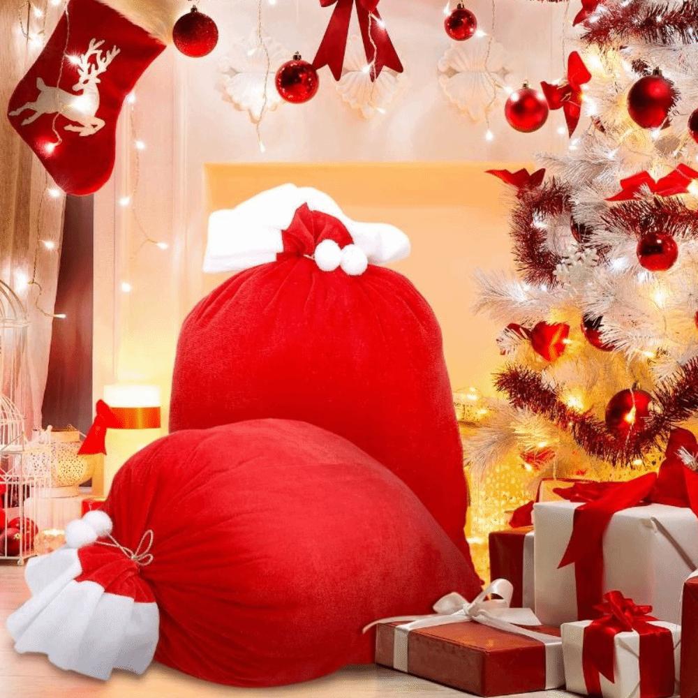 Creative Santa Claus Gift Bag Huge Candy Bag Xmas Decoration Plush Storage Pouch  New Year