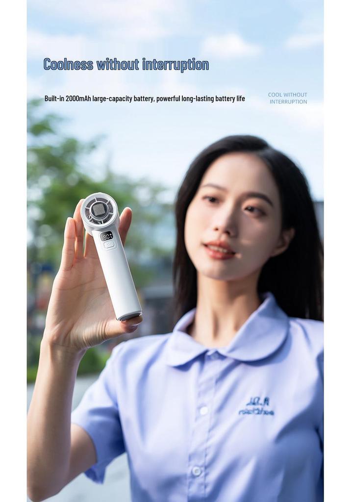 Cross-Border High-Speed Handheld USB Mini Fan with Hanging Buckle and Cooling Ice Pack.