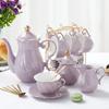 22 pcs Porcelain Tea Set for 6, Luxury British Style Tea/Coffee Cup Set with Golden Trim, Beautiful Tea Set for Women
