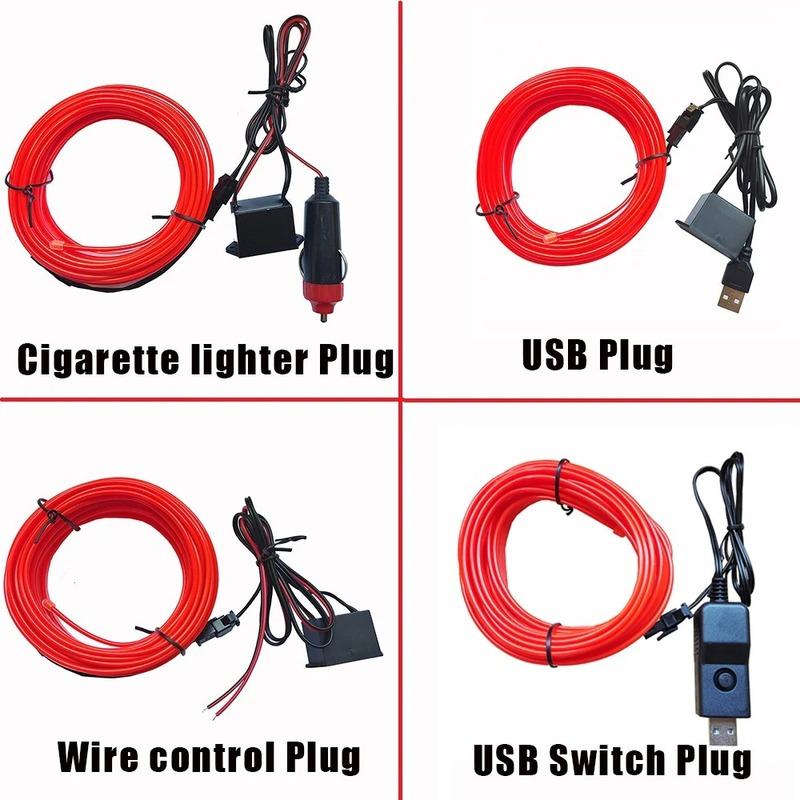 Car Atmosphere Lights LED Cold Light Line Auto Console Decorative Light Strip DIY Ambient Ligh EL Luminous Linet Interior Light