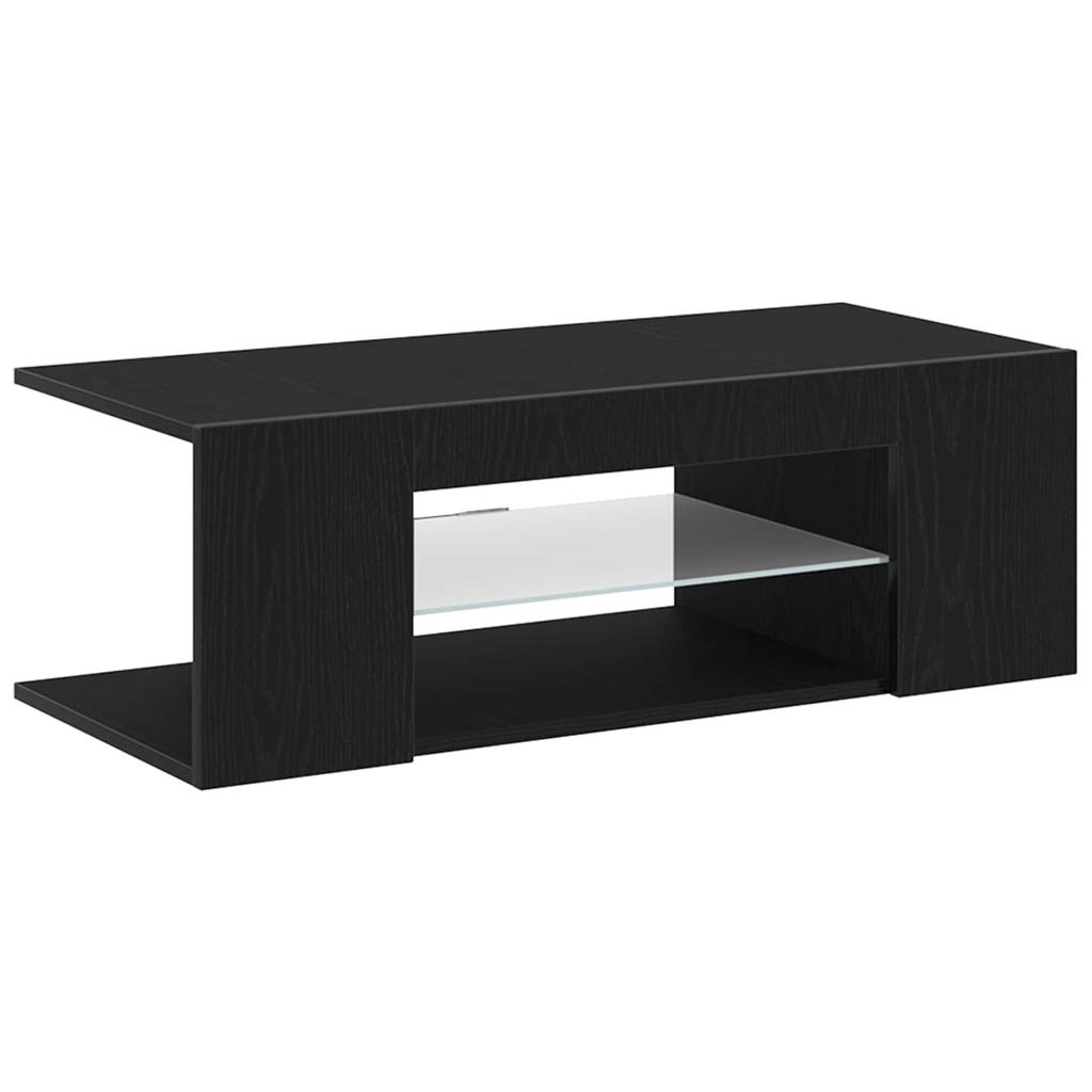 TV Cabinet Black Oak Effect 90 x 39 x 30 cm Particleboard