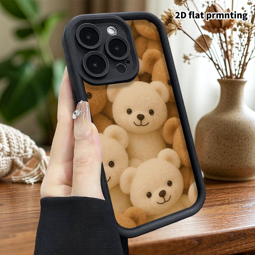 Phone Case: 2D Flat, Fits iPhone 18 17 16 15 14 13 12Pro, Plush Little Bear, Perfect Christmas and Halloween Holiday Gift