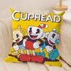 Classic Game CCuphead Cute Cushion Cover Silky Short Plush Invisible Zipper Dustproof Sofa Pillow Case For Home Decor