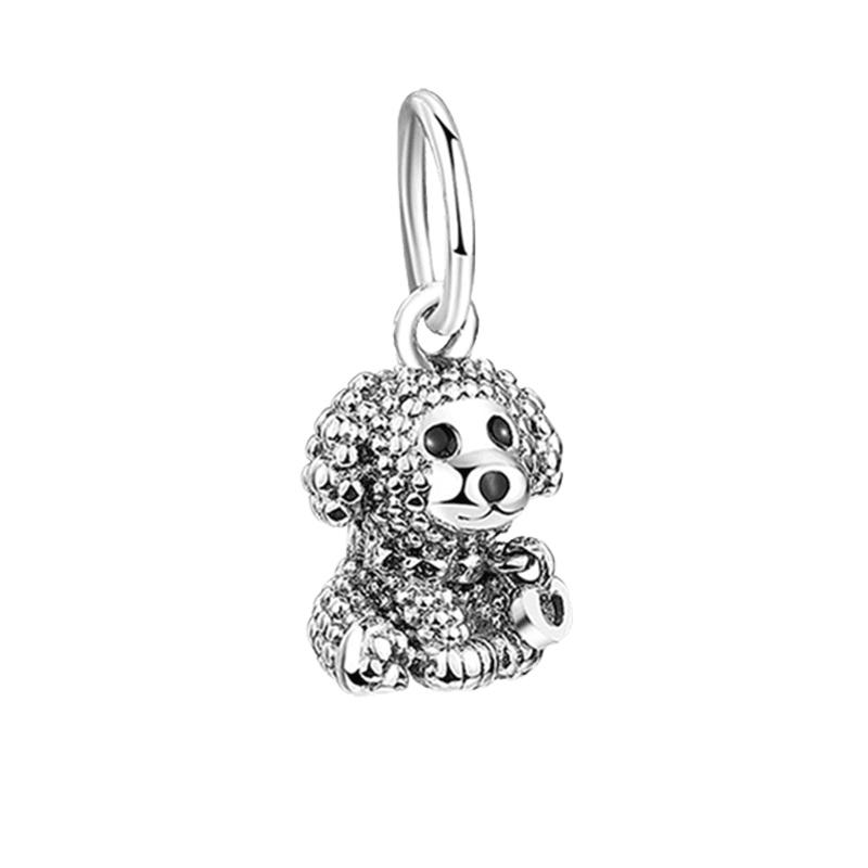 Cute Cat Dogs Charms Fit Fashion Original Bracelets Pet Paw 925 Silver Bulldog Schnauzer Akita Dog Beads DIY Jewelry Making