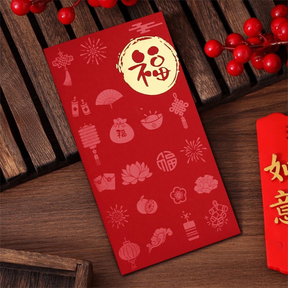 10pcs Chinese Style Red Envelopes Paper Red Pocket Creative Hongbao  Wedding Supply