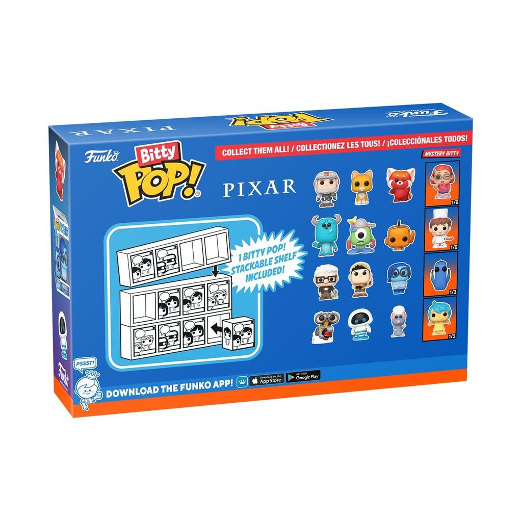 Funko Pop Pixar Mini Collectible Toys and Mystery Chase Figures May Surprise Mystery Minifigure Inch Pixar Collection Bitty 4-Pack - Wall-E, EVE,