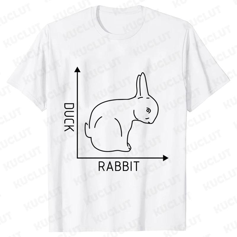 Duck Rabbit Fun Math T Shirt Birthday Gift for Men Funny Adult T-Shirt Men Short Sleeve Tshirt Men Funny Graphic Tee Shirt Tops