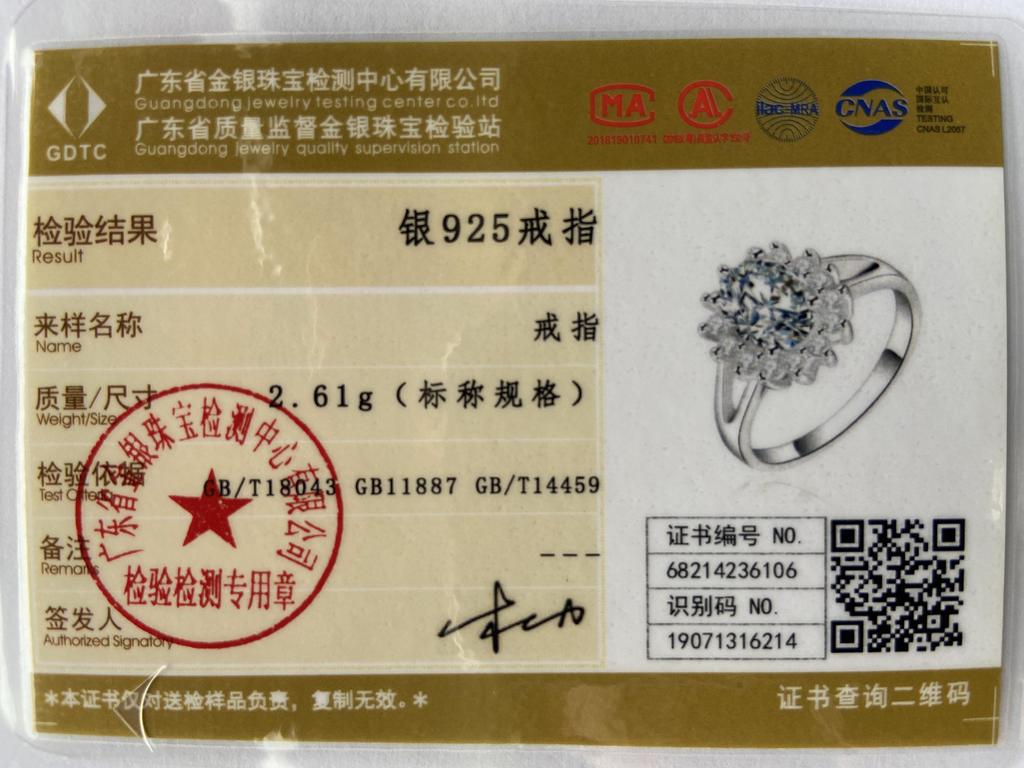 925 Sterling Sølv Krystall Blomsterringer For Kvinner Mote Bryllupsfest Smykker