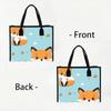 Cute Fox Printed Tote Bag Fashion Casual Daily Handbag Lightweight Portable Shopping Shoulder Bag