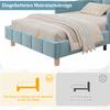 Upholstered Bed, Single Bed, Children's Bed 90 x 200cm, Bed with Upholstered Headboard and Fall Protection, Solid Wood Bed Legs, Velvet, Blue