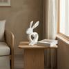 3D Printed Bunny Heart Figurine, Hollow Heart Rabbit Statue, Modern Art Desktop Decoration for Living Room, Tabletop, Shelf, TV Cabinet