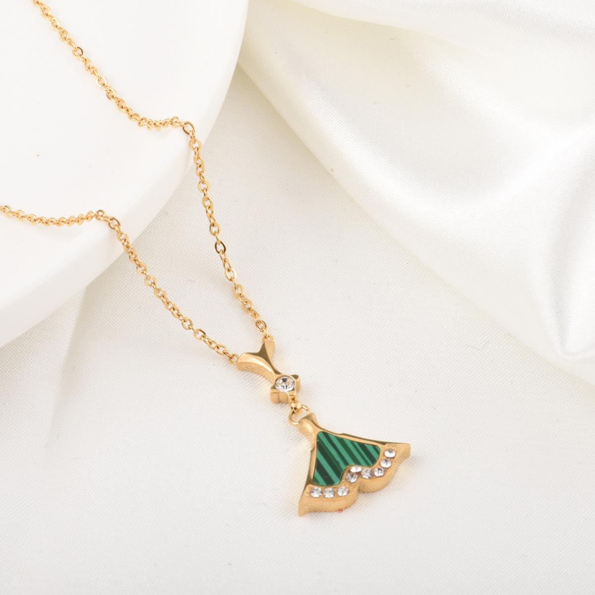 

Маленькая юбка ожерелье для женщин в форме веера подвеска ключичная цепочка легкий роскошный новый стиль подарок для подруги любовницы золотой