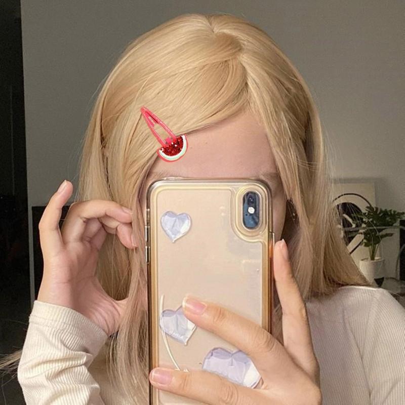 Kids Watermelon Sequined Hairpin for Halloween Birthday Photo Props Fun Headwear Cosplay Hair Accessories