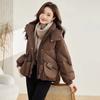 Thickened Hooded Short Loose Cotton Jacket for Winter Warmth and Comfortable Coat