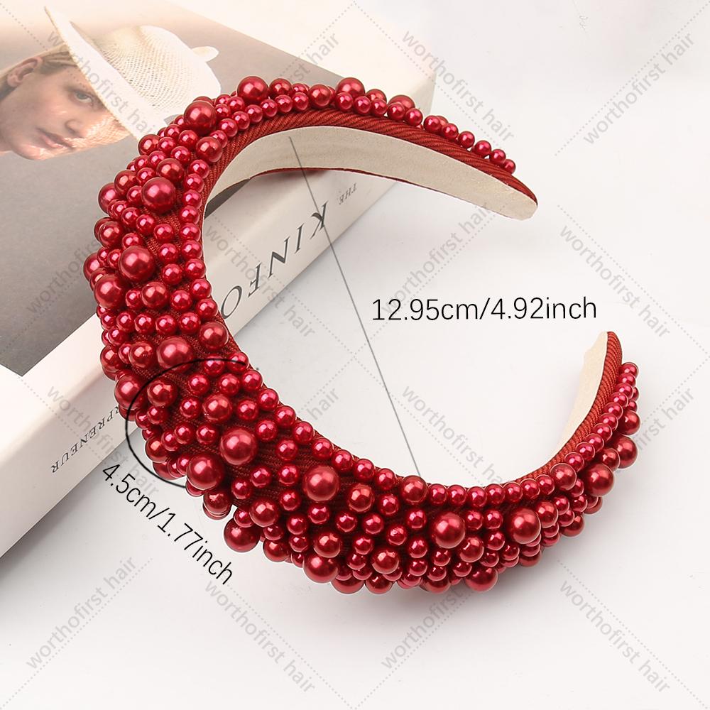 

Повязки на голову Милый стиль Обруч для волос АБС Жемчужная отделка Приятная к коже ткань для женщин Жемчужные повязки на голову Аксессуар для волос