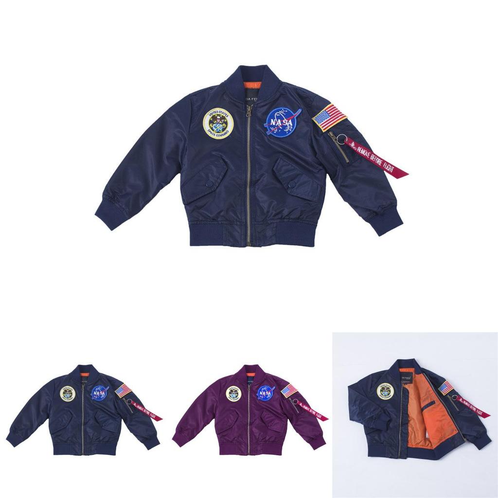 Prémiová kvalita dětské bundy bomber Nasa s klasickým pilotním designem Ma1