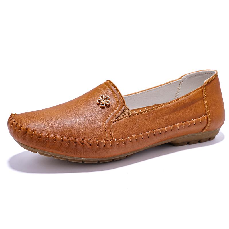 Damen Weiß Leder Fahrermokassins Grau Flache Schuhe Freizeit Zum Hineinschlüpfen Große Größen Gehen Sommer Schwangerschaftsschuhe