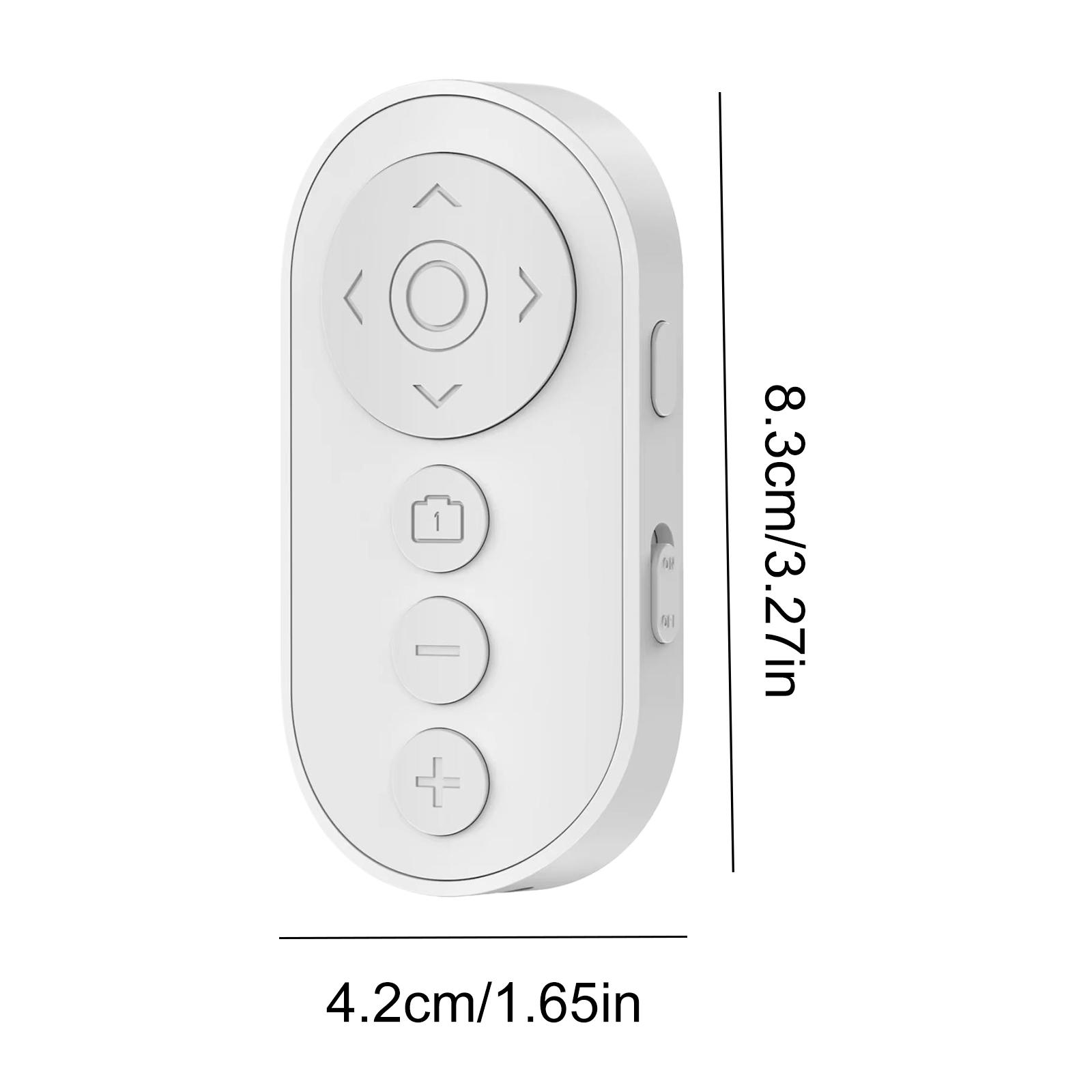 Bluetooth-пульт дистанционного спуска затвора камеры со зумом, кликер для смартфона, беспроводной пульт для прокрутки видео, для фото и видео белый