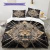 Black and White Lion Pattern Bedding Quilt Set  Home Decoration  Gift (1 * duvet cover + 2 * pillowcase  without core)